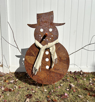 large metal snowman