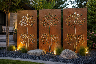 Large Outdoor Metal Privacy Screen Panels (60” & 72”) – Heavy-Duty Steel for Patio & Fence
