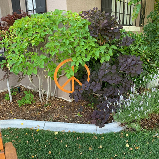 Peace Sign garden art