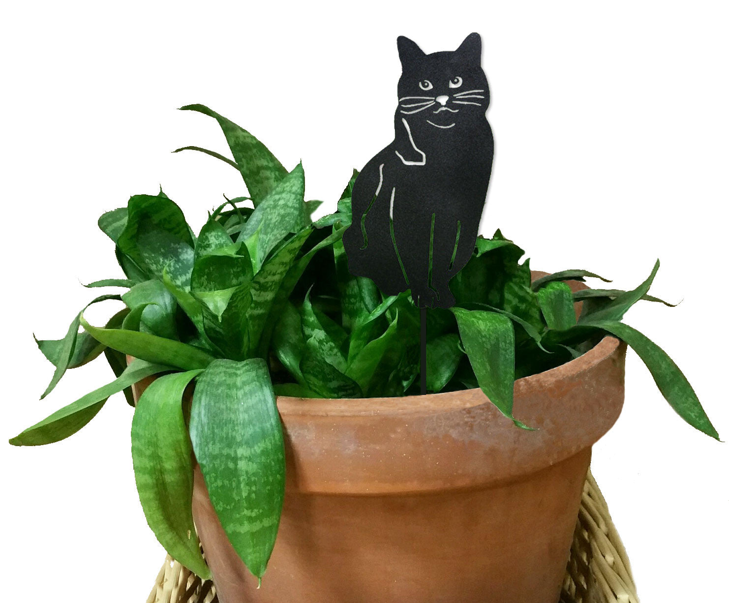 black cat plant pot Cat Plant Stake / Cat Memorial – Rustica Ornamentals