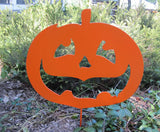 Pumpkin Jack o Lantern Garden Stake or Wall Art (Option) Halloween | Rustic | Metal