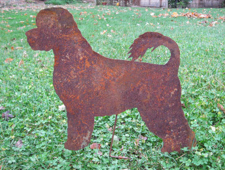 Rusty Portuguese Water Dog Garden Stake