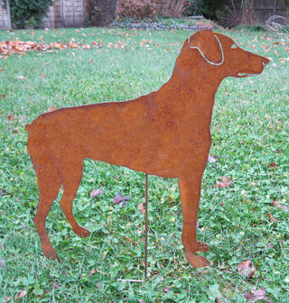 Rust Dog Breed Garden Stakes