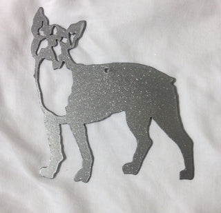 Silver Sparkle Boston Terrier Ornament