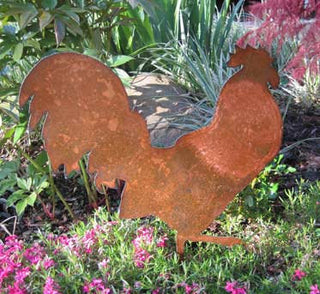 Rustic Rooster Garden Stake