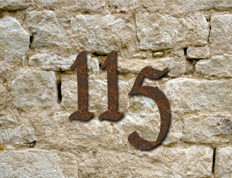 2 Rustic Pennybridge house numbers or letters