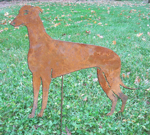 Rusty Greyhound Lawn Art