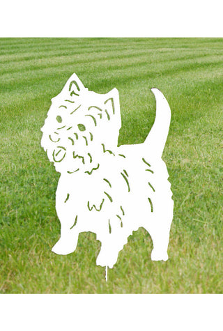 White West Highland Terrier Garden Stake