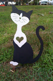 Tuxedo Cat Garden Stake