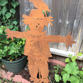 metal garden scarecrow