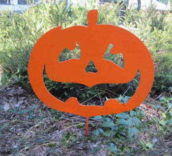 hanging pumpkin planter Jack O Lantern Pumpkin Garden Stake or Wall Hanging (option) Outdoor Halloween Decoration