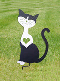 Tuxedo Cat Garden Stake